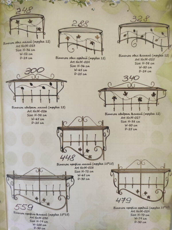 Кована вішалка настінна "Профіль середній"