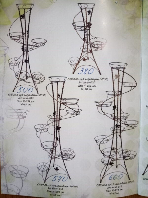 Підставка кована для квітів "Спіраль Вита" на 6 вазонів