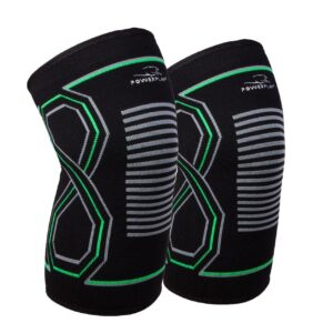 Наколінники PowerPlay 4099 Knee Support Чорно/Зелені L/XL (пара)