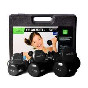 Набір гантелей в кейсі 9 кг. PowerPlay 4121 Fitness Dumbells (2шт.*1кг. 2шт.*1