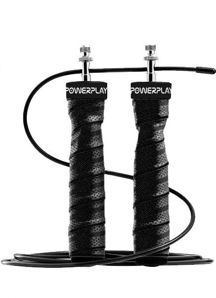 Скакалка швидкісна на підшипниках PowerPlay 4208 Fitness Jump Rope Чорна (3m.)