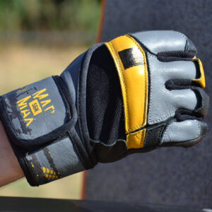 Рукавички для фітнесу MadMax MFG-880 Signature Black/Grey/Yellow M