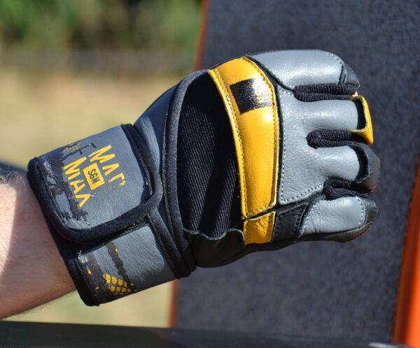 Рукавички для фітнесу MadMax MFG-880 Signature Black/Grey/Yellow M