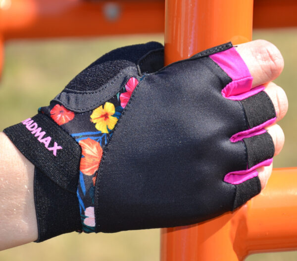 Рукавички для фітнесу MadMax MFG-770 Flower Power Gloves Black/Pink XS