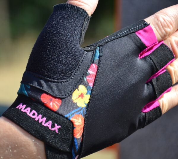 Рукавички для фітнесу MadMax MFG-770 Flower Power Gloves Black/Pink XS