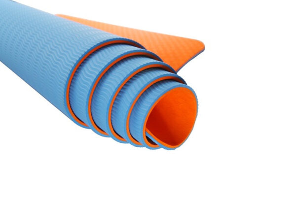 Килимок для йоги та фітнесу U-POWEX TPE Yoga mat Orange/Blue (183х61х0.6)