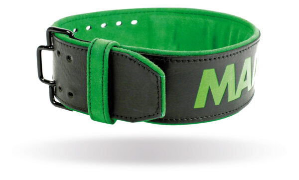 Пояс для важкої атлетики MadMax MFB-302 Quick Release Belt  шкіряний Black/Green XXL