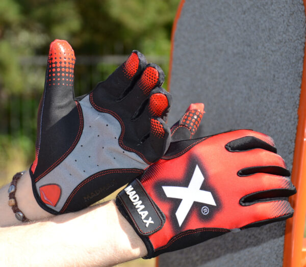 Рукавички для фітнесу MadMax MXG-101 X Gloves Black/Grey/Red M