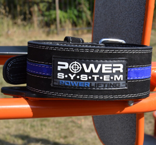 Пояс для пауерліфтингу Power System PS-3800  PowerLifting шкіряний Black/Blue Line XXL