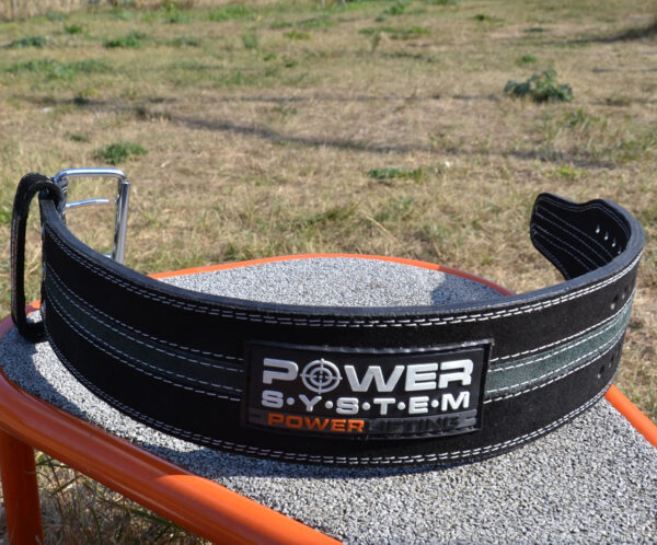 Пояс для пауерліфтингу Power System PS-3800  PowerLifting шкіряний Black/Grey Line XXL