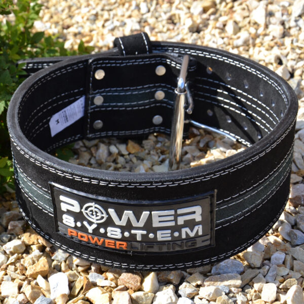 Пояс для пауерліфтингу Power System PS-3800  PowerLifting шкіряний Black/Grey Line XXL