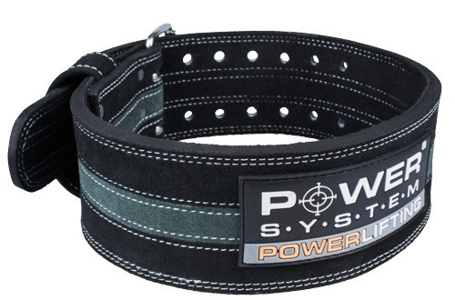 Пояс для пауерліфтингу Power System PS-3800  PowerLifting шкіряний Black/Grey Line XXL