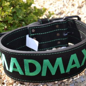 Пояс для важкої атлетики MadMax MFB-301 Suede Single Prong шкіряний Black/Green M