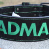 Пояс для важкої атлетики MadMax MFB-301 Suede Single Prong шкіряний Black/Green XL