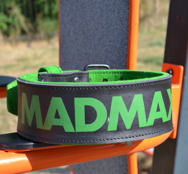 Пояс для важкої атлетики MadMax MFB-302 Quick Release Belt  шкіряний Black/Green XXL