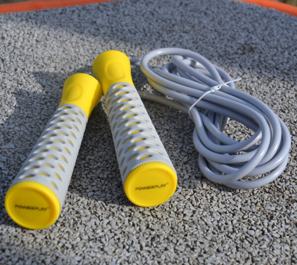 Скакалка PowerPlay 4206 Jump Rope PRO+ Сіро-жовта (2