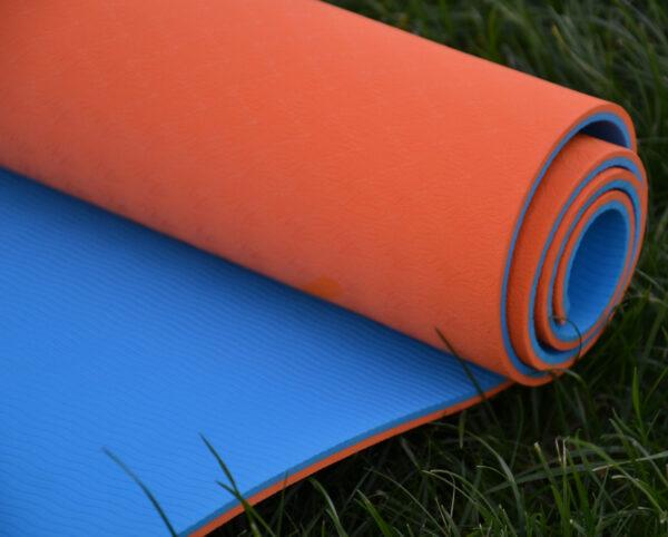 Килимок для йоги та фітнесу U-POWEX TPE Yoga mat Orange/Blue (183х61х0.6)