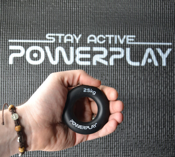 Еспандер кистьовий силіконовий PowerPlay PP-4324 Hand Grip Ring Hard 25 кг. Чорний