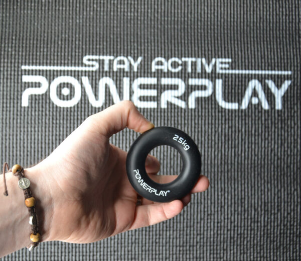 Еспандер кистьовий силіконовий PowerPlay PP-4324 Hand Grip Ring Hard 25 кг. Чорний