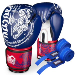 Боксерські рукавиці Phantom Muay Thai Blue 12 унцій (бинти в подарунок)