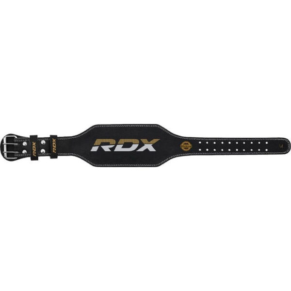 Пояс для важкої атлетики RDX 4 шкіряний Black Gold S