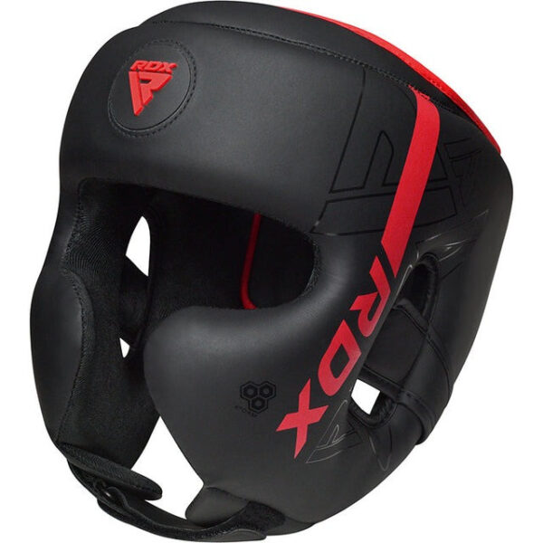 Боксерський шолом RDX F6 KARA Matte Red L (капа в комплекті)