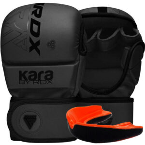 Рукавиці для ММА (Греплінгові рукавички) RDX F6 KARA Matte Black Plus L/XL (капа у комплекті)