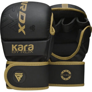 Рукавиці для ММА (Греплінгові рукавички) RDX F6 KARA Matte Golden Plus L/XL (капа у комплекті)