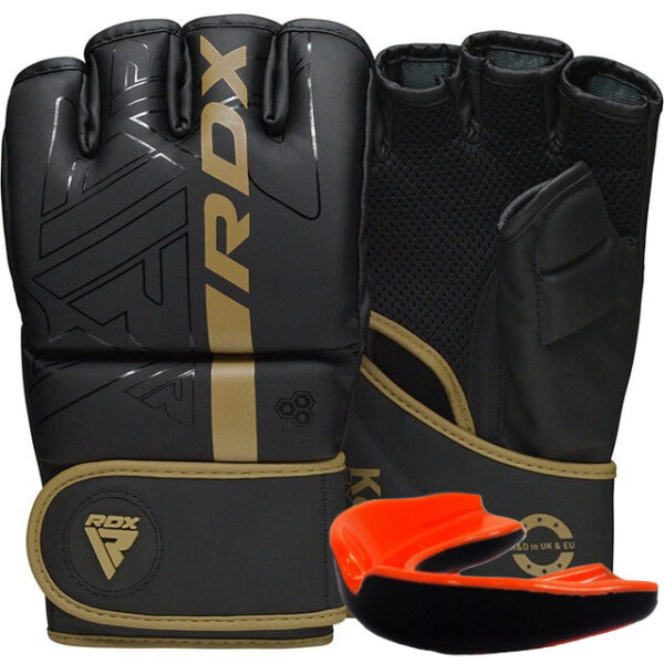 Рукавиці для ММА RDX F6 KARA Matte Golden XL (капа у комплекті)