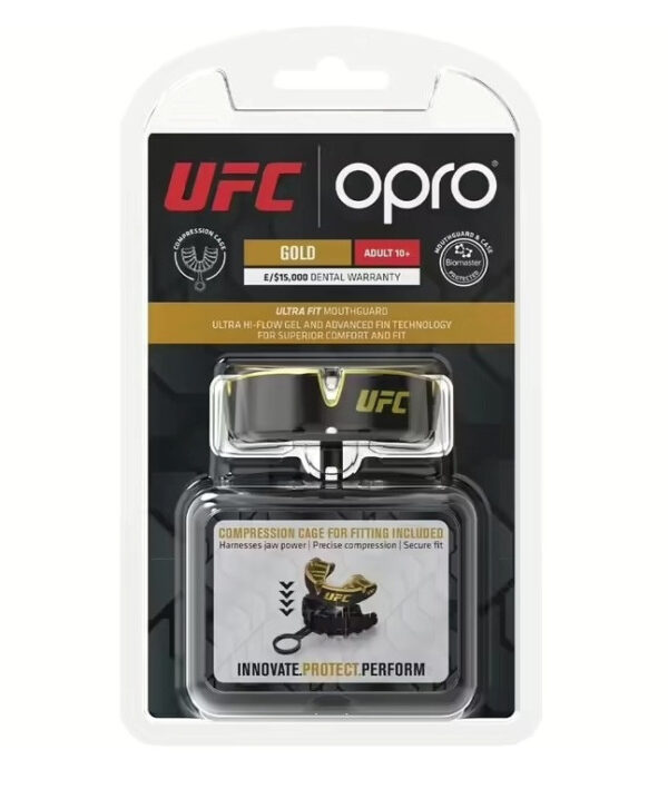 Капа OPRO Gold UFC доросла (вік 11+)  Black/Gold (art.102516001)