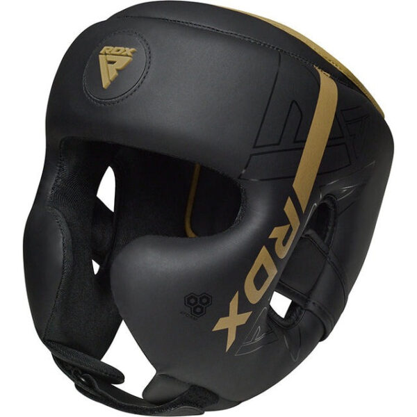 Боксерський шолом RDX F6 KARA Matte Golden L (капа у комплекті)