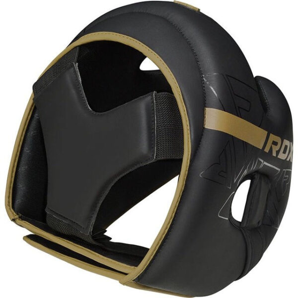 Боксерський шолом RDX F6 KARA Matte Golden L (капа у комплекті)