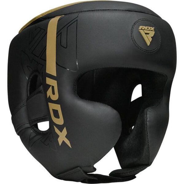 Боксерський шолом RDX F6 KARA Matte Golden XL (капа у комплекті)