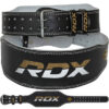 Пояс для важкої атлетики RDX 6 шкіряний Black Gold M