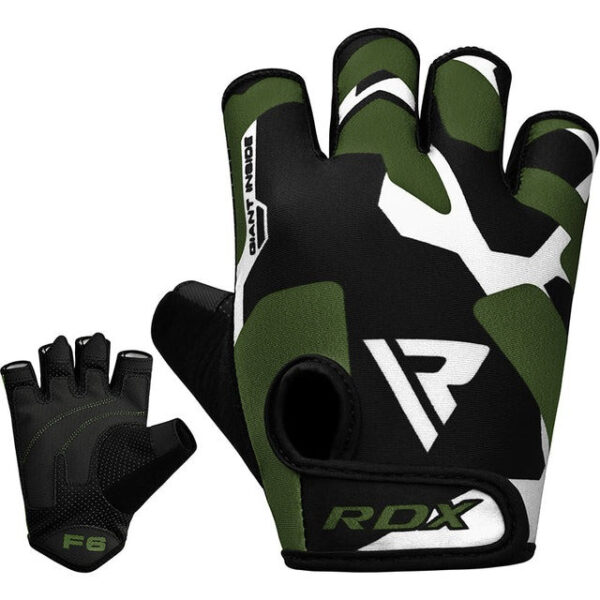 Рукавички для фітнесу RDX F6 Sumblimation Black/Green M