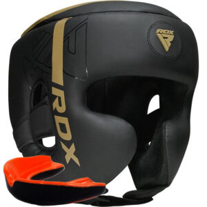 Боксерський шолом RDX F6 KARA Matte Golden XL (капа у комплекті)