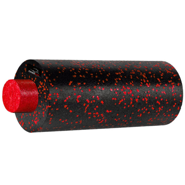 Масажний ролик (роллер) гладкий PowerPlay PP-4348 2 in 1 EPP Foam Roller Чорно/Червоний (33x14см.)