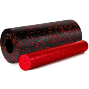 Масажний набір PowerPlay PP_4015 EPP Foam Roller Set 4in1 (2-ва роли + 2-ва м'ячі) Чорно-червоний