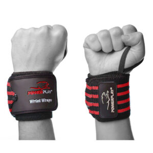 Кистьові бинти PowerPlay 3081 Gym WristT Wraps Чорно-Червоні