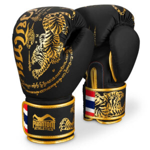 Боксерські рукавиці Phantom Muay Thai Black Gold 14 унцій (Бинти 4м. в подарунок)