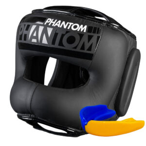 Боксерський шолом Phantom APEX Face Saver Black (капа в подарунок)