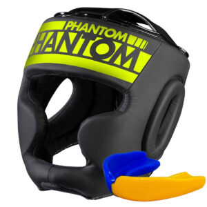 Боксерський шолом Phantom APEX Full Face Neon One Size Black/Yellow (капа в подарунок)