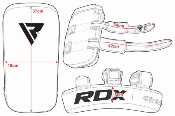 Пади для тайського боксу RDX T1 Curved Thai Kick Pad Black